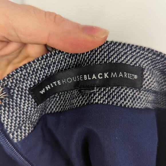 WHBM Skirt Womens 14 Gray Textured Pencil Office Career Business Stretch Midi - Picture 3 of 9